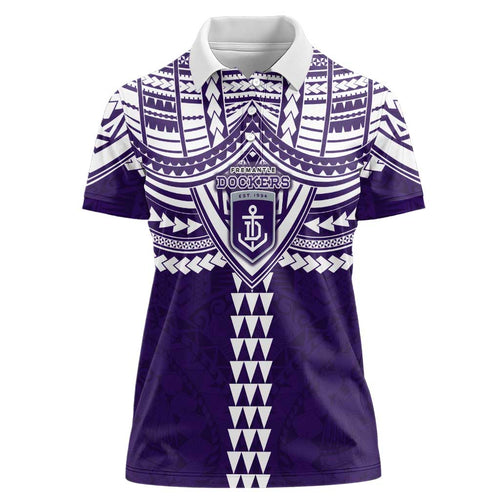 Personalized Fremantle Dockers Women Polo Shirt Polynesian Tribal Pattern Heritage Football