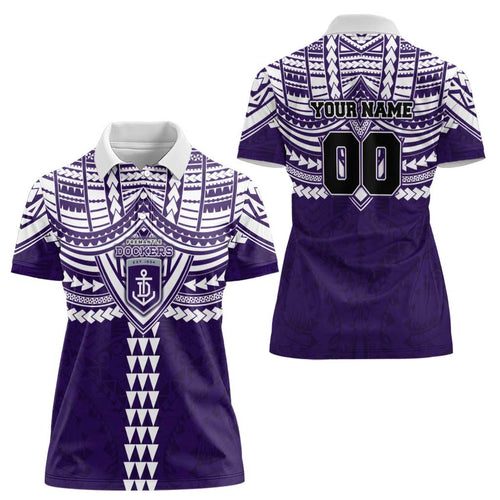 Personalized Fremantle Dockers Women Polo Shirt Polynesian Tribal Pattern Heritage Football