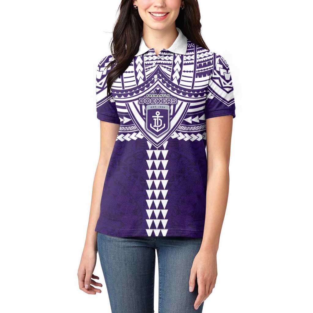Personalized Fremantle Dockers Women Polo Shirt Polynesian Tribal Pattern Heritage Football