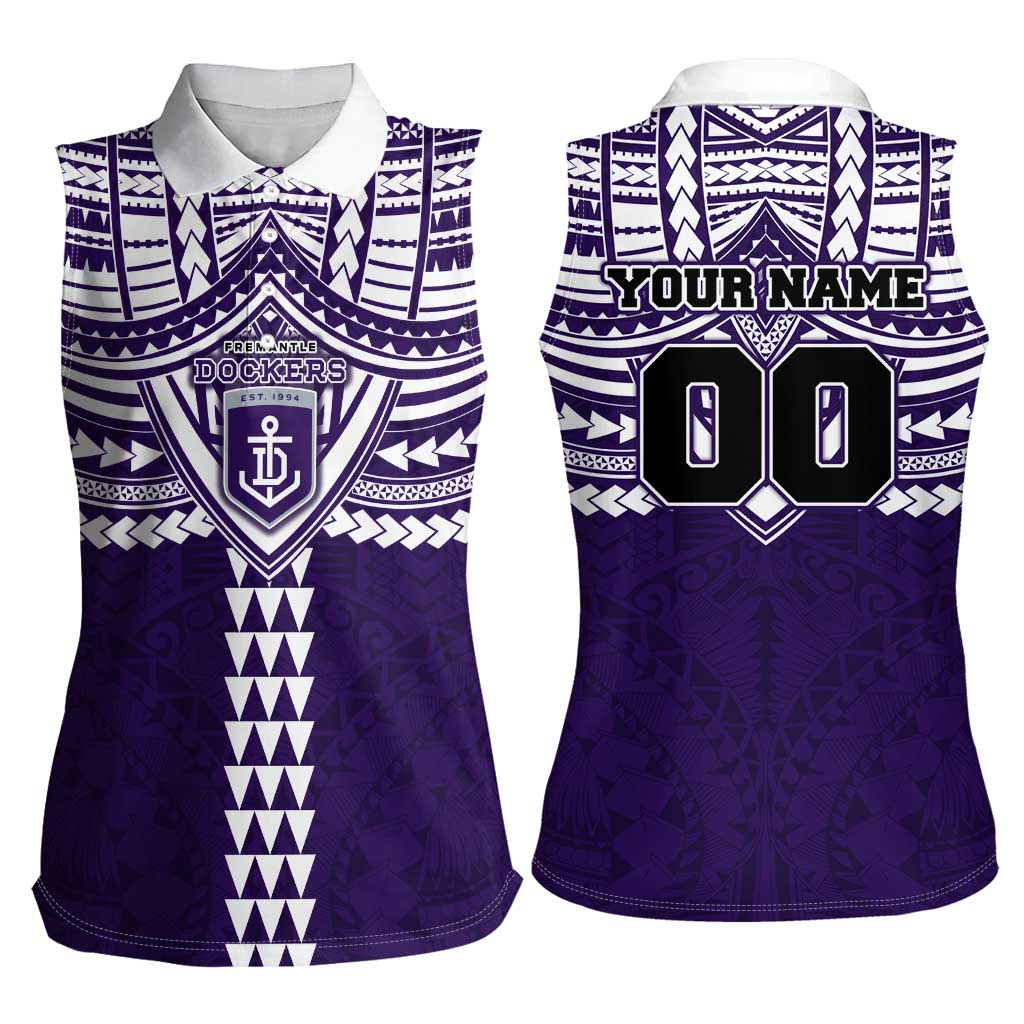 Personalized Fremantle Dockers Women Sleeveless Polo Shirt Polynesian Tribal Pattern Heritage Football