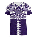 Personalized Fremantle Dockers Women V-Neck T-Shirt Polynesian Tribal Pattern Heritage Football