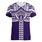 Personalized Fremantle Dockers Women V-Neck T-Shirt Polynesian Tribal Pattern Heritage Football