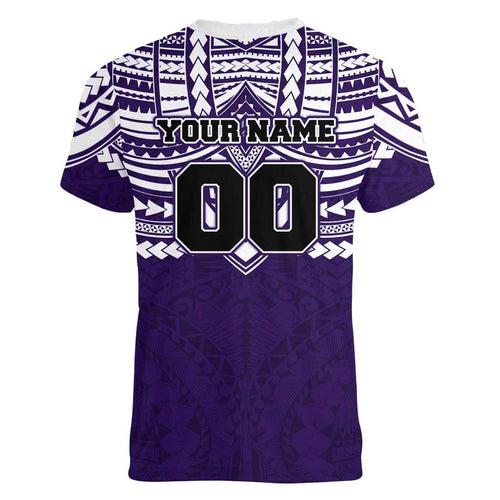 Personalized Fremantle Dockers Women V-Neck T-Shirt Polynesian Tribal Pattern Heritage Football
