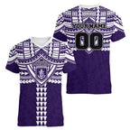 Personalized Fremantle Dockers Women V-Neck T-Shirt Polynesian Tribal Pattern Heritage Football