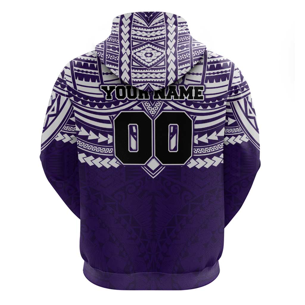 Personalized Fremantle Dockers Zip Hoodie Polynesian Tribal Pattern Heritage Football