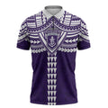 Personalized Fremantle Dockers Zipper Polo Shirt Polynesian Tribal Pattern Heritage Football
