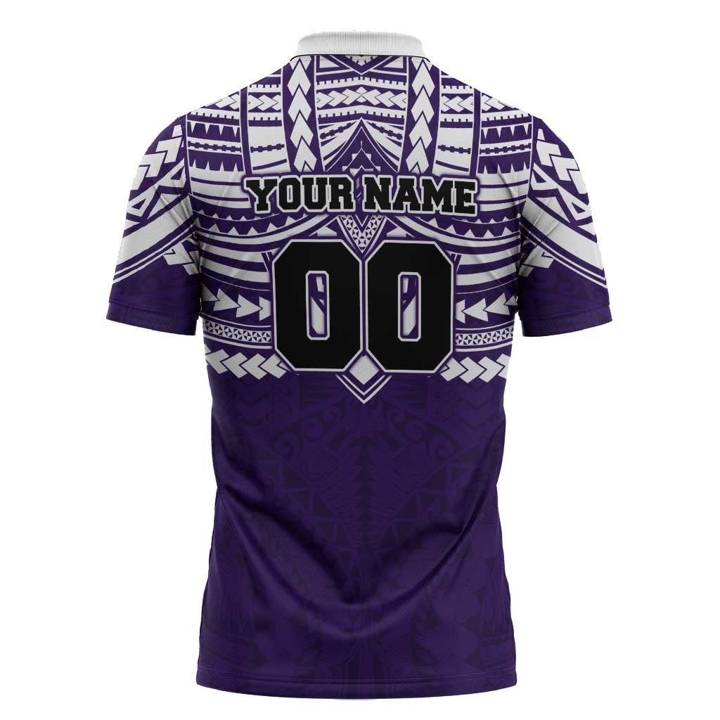 Personalized Fremantle Dockers Zipper Polo Shirt Polynesian Tribal Pattern Heritage Football