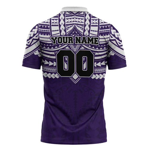 Personalized Fremantle Dockers Zipper Polo Shirt Polynesian Tribal Pattern Heritage Football