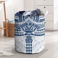 Personalized Geelong Cats Laundry Basket Polynesian Tribal Pattern Heritage Football