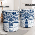 Personalized Geelong Cats Laundry Basket Polynesian Tribal Pattern Heritage Football