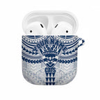 Personalized Geelong Cats AirPods Case Polynesian Tribal Pattern Heritage Football