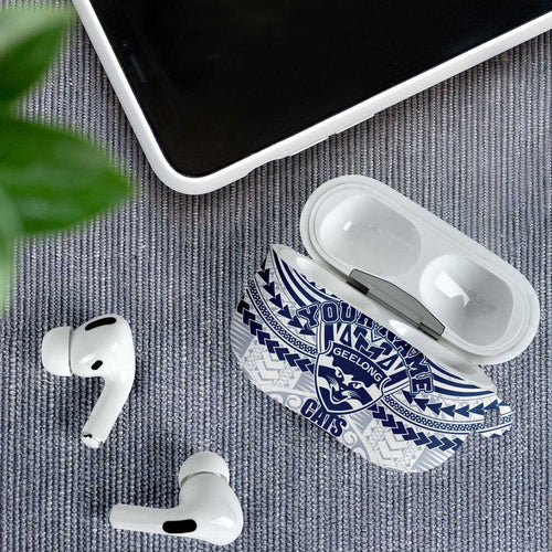Personalized Geelong Cats AirPods Case Polynesian Tribal Pattern Heritage Football