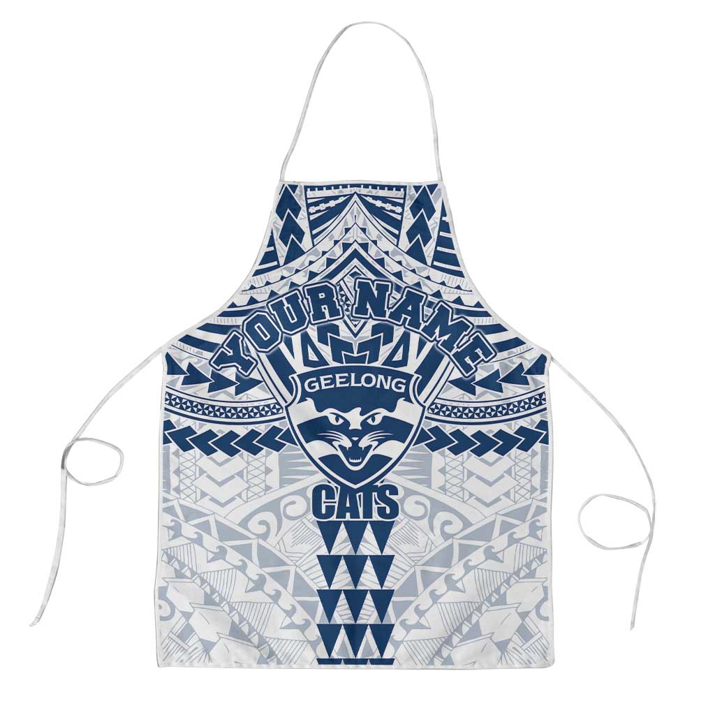 Personalized Geelong Cats Apron Polynesian Tribal Pattern Heritage Football