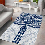 Personalized Geelong Cats Area Rug Polynesian Tribal Pattern Heritage Football