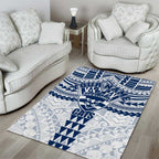 Personalized Geelong Cats Area Rug Polynesian Tribal Pattern Heritage Football