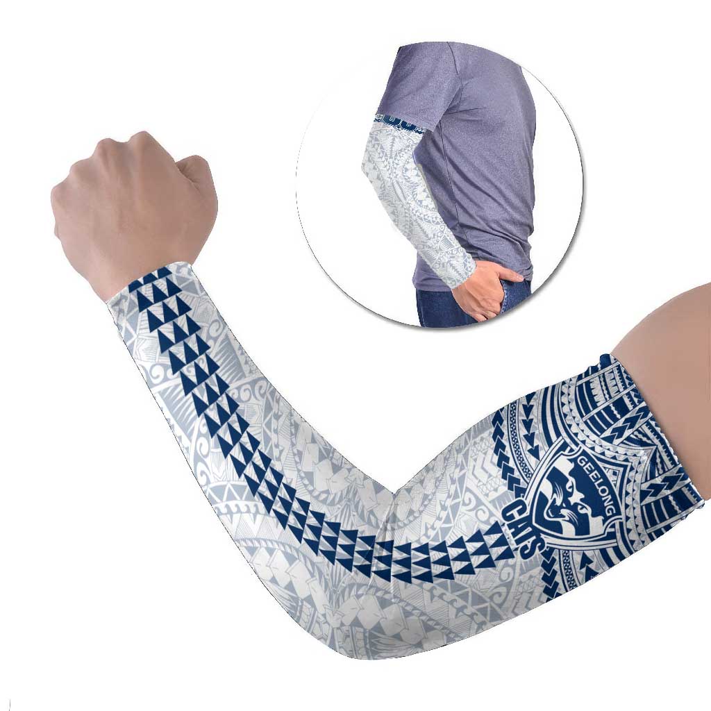 Personalized Geelong Cats Arm Sleeves Polynesian Tribal Pattern Heritage Football