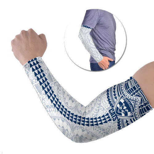 Personalized Geelong Cats Arm Sleeves Polynesian Tribal Pattern Heritage Football