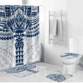 Personalized Geelong Cats Bathroom Set Polynesian Tribal Pattern Heritage Football