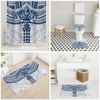 Personalized Geelong Cats Bathroom Set Polynesian Tribal Pattern Heritage Football