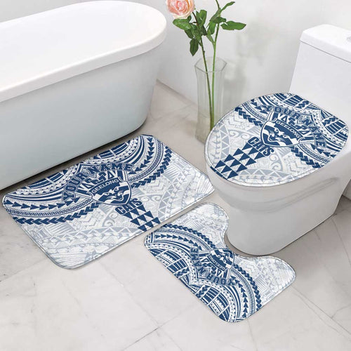 Personalized Geelong Cats Bathroom Set Polynesian Tribal Pattern Heritage Football
