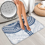 Personalized Geelong Cats Bathroom Set Polynesian Tribal Pattern Heritage Football