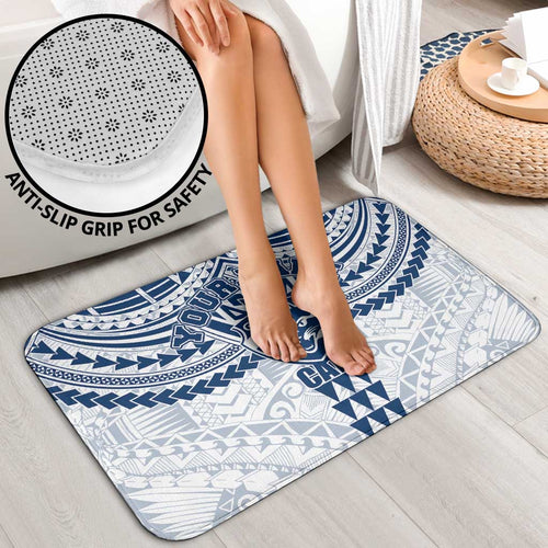 Personalized Geelong Cats Bathroom Set Polynesian Tribal Pattern Heritage Football