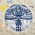 Personalized Geelong Cats Beach Blanket Polynesian Tribal Pattern Heritage Football