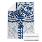 Personalized Geelong Cats Blanket Polynesian Tribal Pattern Heritage Football