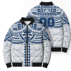 Personalized Geelong Cats Bomber Puffer Jacket Polynesian Tribal Pattern Heritage Football