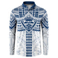 Personalized Geelong Cats Button Sweatshirt Polynesian Tribal Pattern Heritage Football