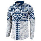 Personalized Geelong Cats Button Sweatshirt Polynesian Tribal Pattern Heritage Football
