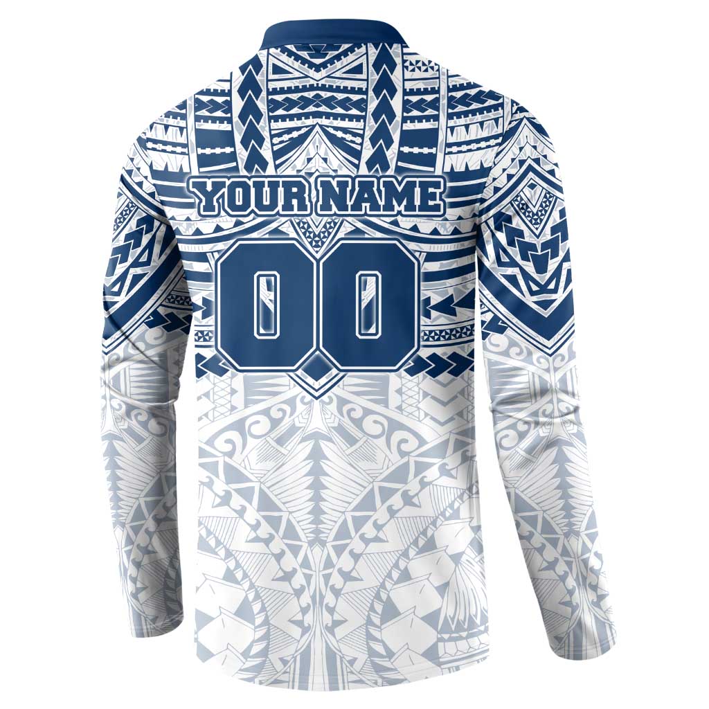 Personalized Geelong Cats Button Sweatshirt Polynesian Tribal Pattern Heritage Football