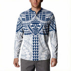 Personalized Geelong Cats Button Sweatshirt Polynesian Tribal Pattern Heritage Football