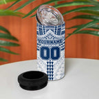 Personalized Geelong Cats 4 in 1 Can Cooler Tumbler Polynesian Tribal Pattern Heritage Football