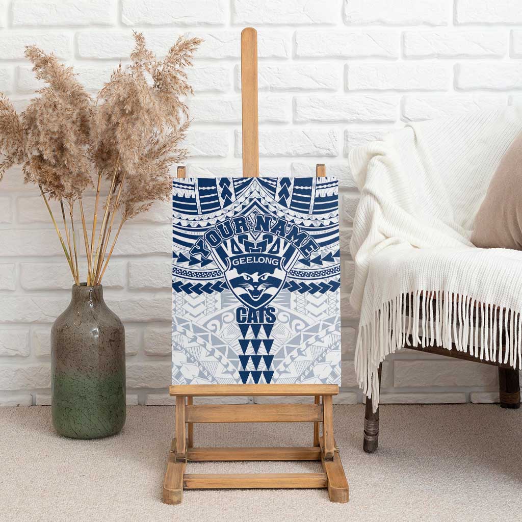 Personalized Geelong Cats Canvas Wall Art Polynesian Tribal Pattern Heritage Football