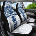 Personalized Geelong Cats Car Seat Cover Polynesian Tribal Pattern Heritage Football