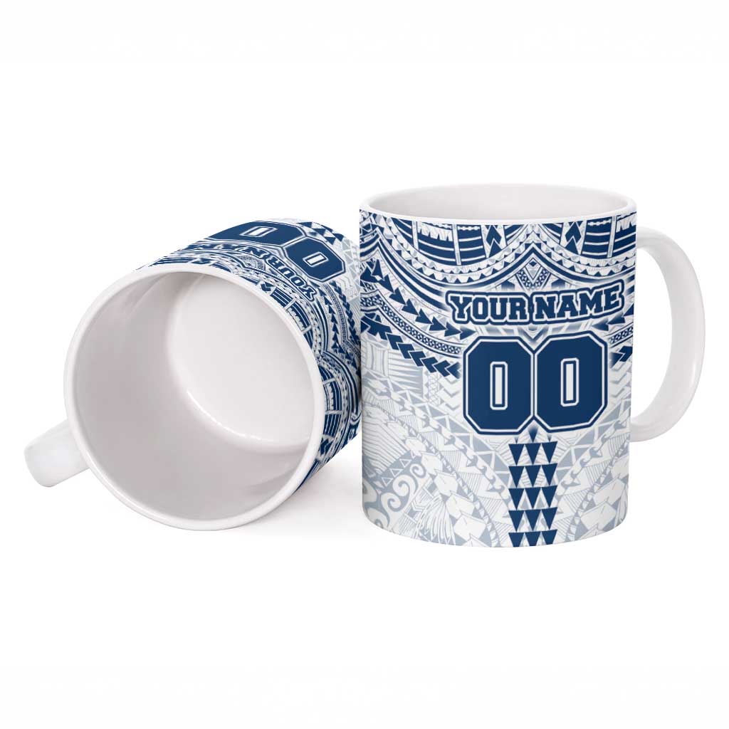 Personalized Geelong Cats Ceramic Mug Polynesian Tribal Pattern Heritage Football