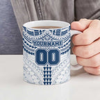 Personalized Geelong Cats Ceramic Mug Polynesian Tribal Pattern Heritage Football