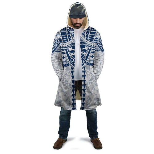 Personalized Geelong Cats Cloak Polynesian Tribal Pattern Heritage Football