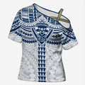Personalized Geelong Cats Cross Shoulder Shirt Polynesian Tribal Pattern Heritage Football