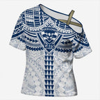 Personalized Geelong Cats Cross Shoulder Shirt Polynesian Tribal Pattern Heritage Football