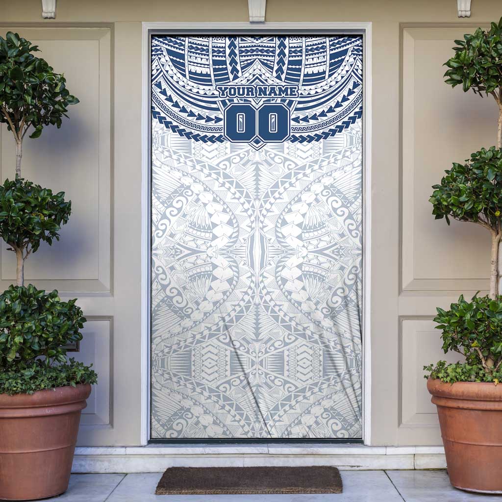 Personalized Geelong Cats Door Cover Polynesian Tribal Pattern Heritage Football