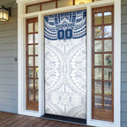 Personalized Geelong Cats Door Cover Polynesian Tribal Pattern Heritage Football