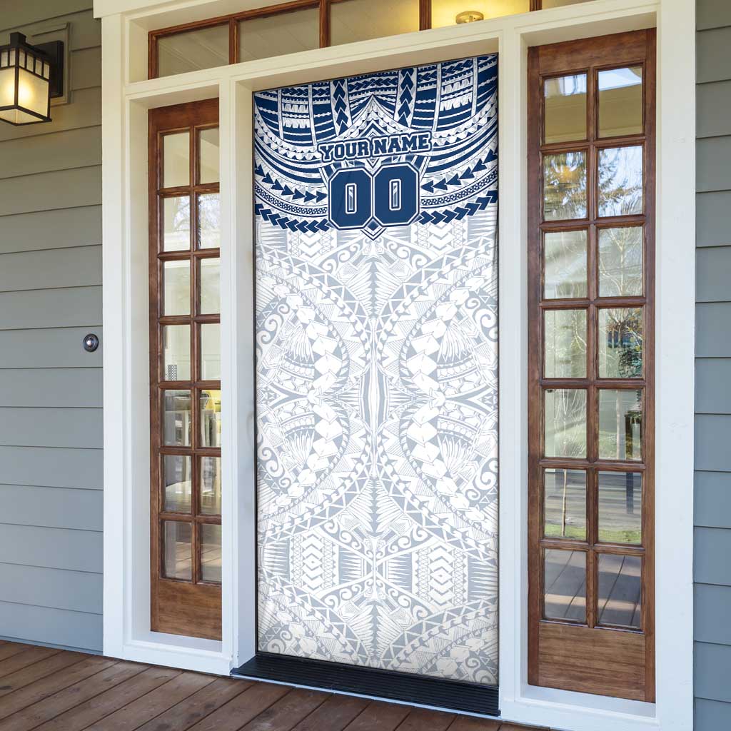 Personalized Geelong Cats Door Cover Polynesian Tribal Pattern Heritage Football