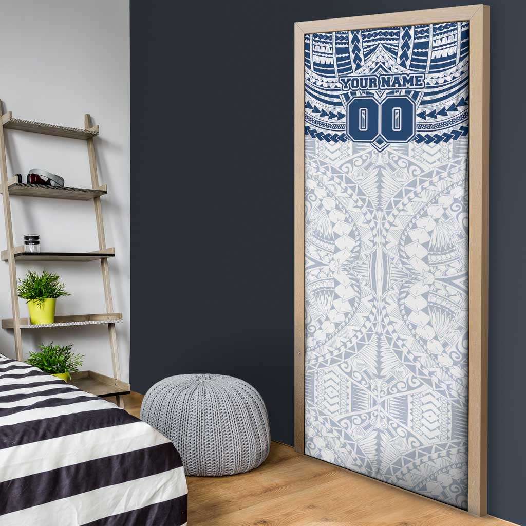 Personalized Geelong Cats Door Cover Polynesian Tribal Pattern Heritage Football