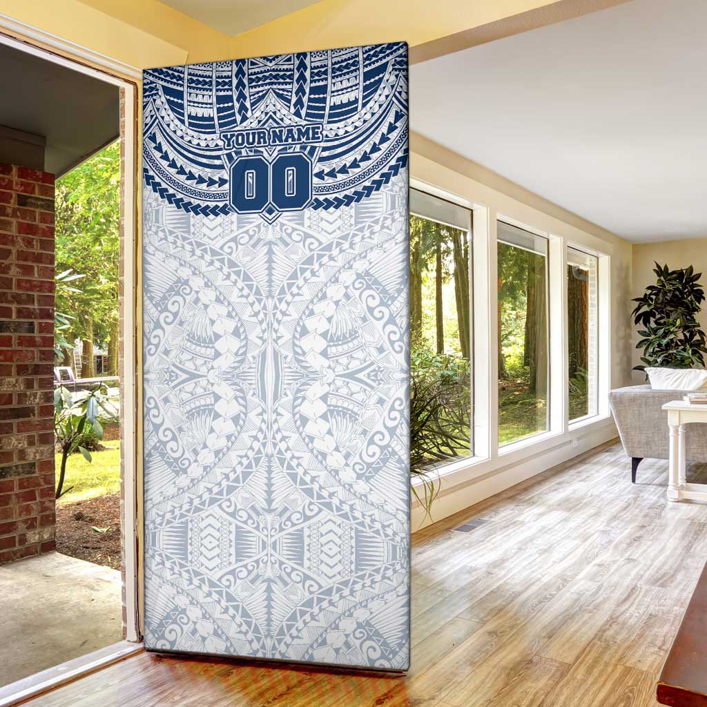 Personalized Geelong Cats Door Cover Polynesian Tribal Pattern Heritage Football