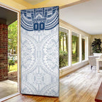 Personalized Geelong Cats Door Cover Polynesian Tribal Pattern Heritage Football