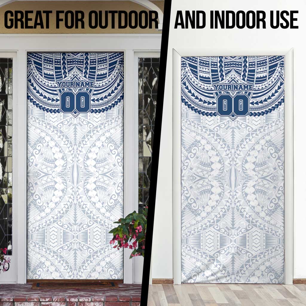 Personalized Geelong Cats Door Cover Polynesian Tribal Pattern Heritage Football