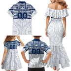 Personalized Geelong Cats Family Matching Mermaid Dress and Hawaiian Shirt Polynesian Tribal Pattern Heritage Football