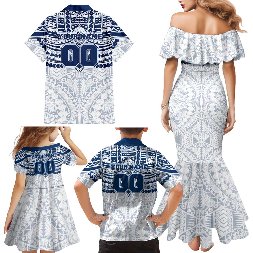 Personalized Geelong Cats Family Matching Mermaid Dress and Hawaiian Shirt Polynesian Tribal Pattern Heritage Football